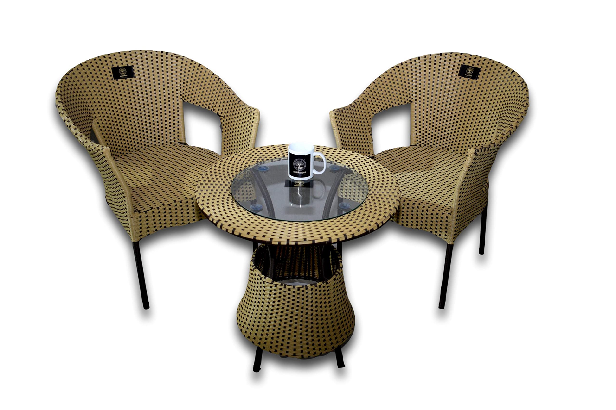 Brookwood - Outdoor Patio Furniture (2 Chair's & 1 Table, Brown & Beige)-image-40