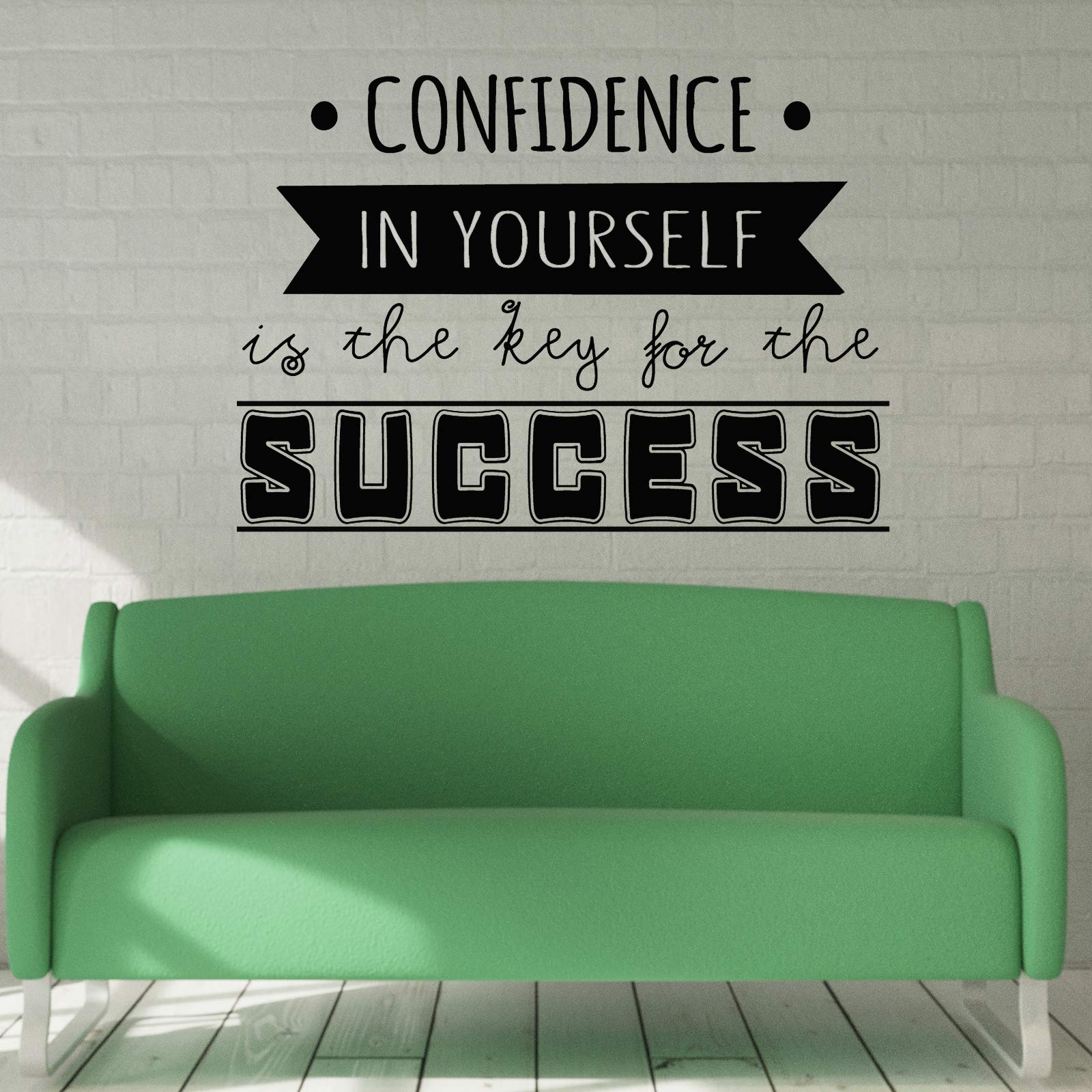 Vinilo de pared decorativo en Inglés "CONFIDENCE IN YOURSELF.." Pegatinas de pared decorativa de frases celebres.Vinilo decorativo decoración hogar DC-004-ING