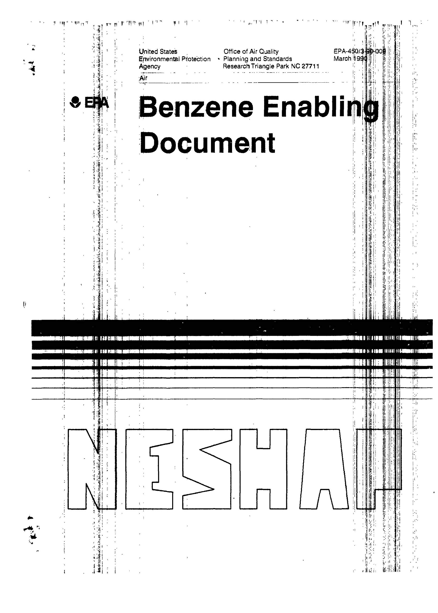 Buy Benzene Enabling Document For Standards On Benzene Transfer and ...