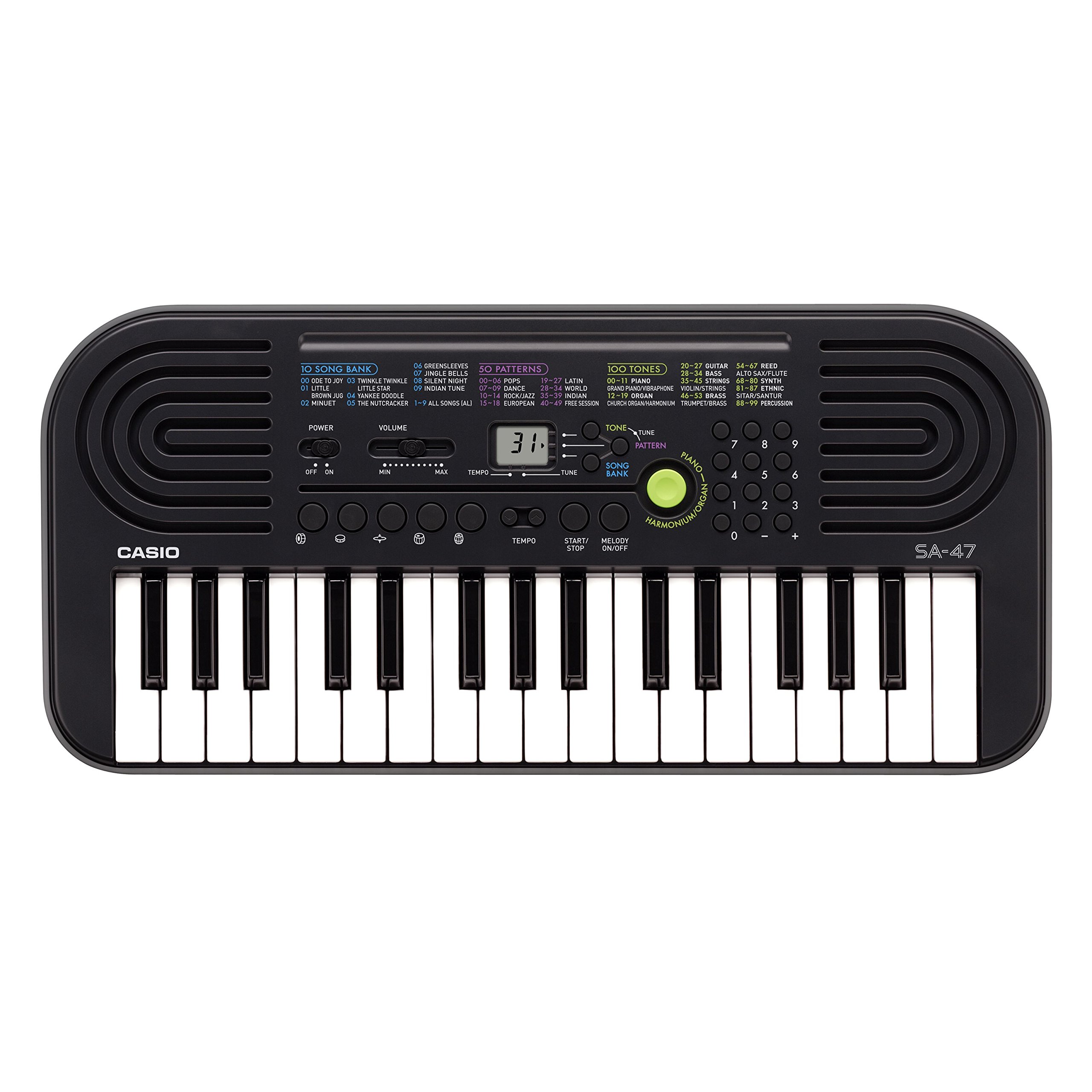 Casio SA47 Mini Portable Keyboard With Free Ninja Hattori Stationery Box
