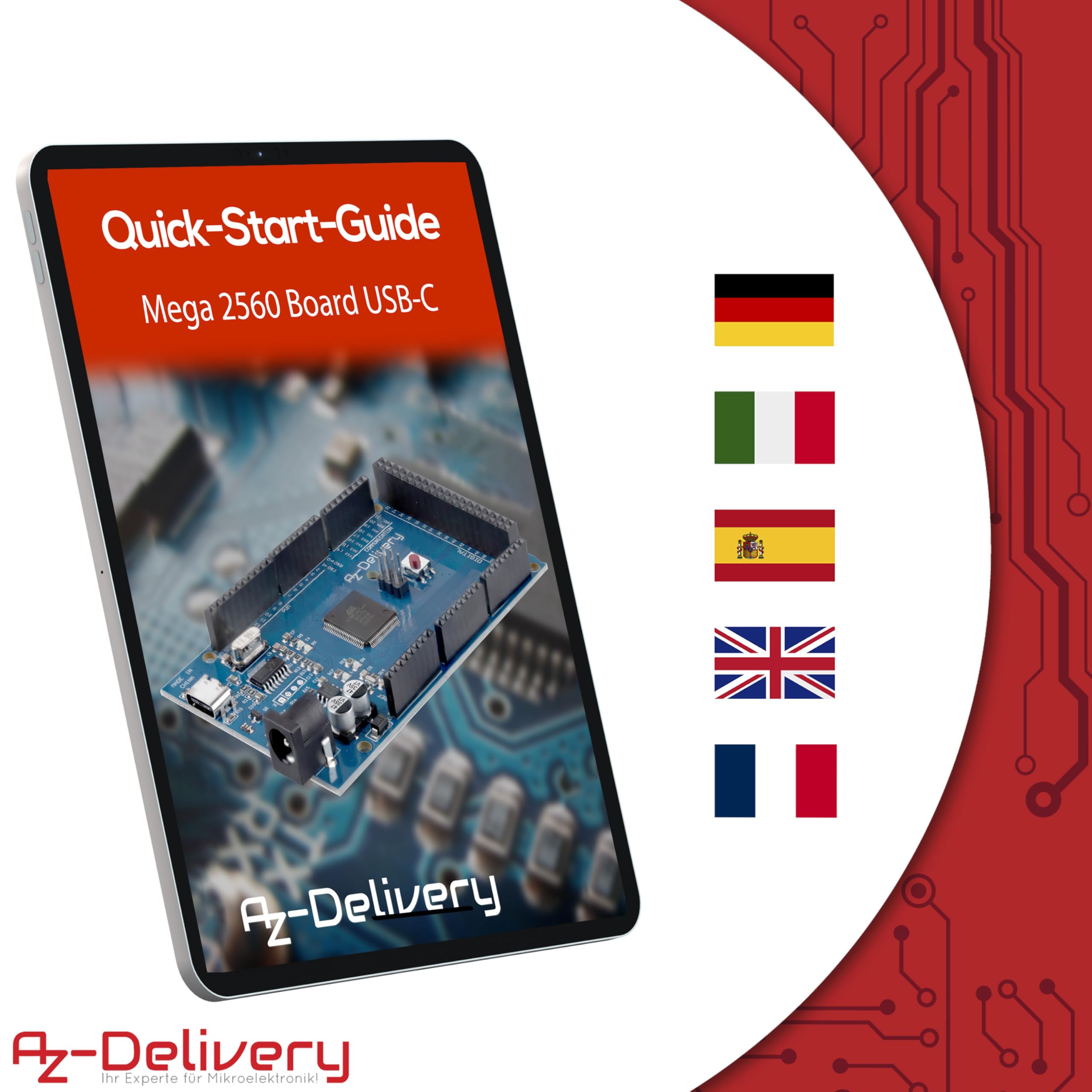 AZDelivery AZ-MEGA2560 Scheda Microcontroller USB-C Compatibile con Arduino