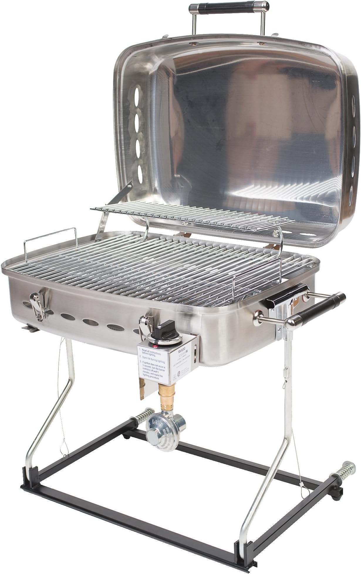 Faulkner 51323 Stainless Steel Barbecue Grille with Disposable Bottle Adapter