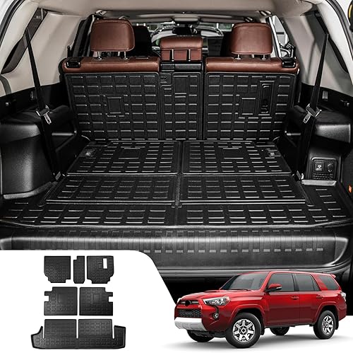 Miniatura 1 de Tapete de carga compatible con Toyota 4 Runner 2010-2024 de 7 asientos, tapete de carga para maletero, protector de asiento trasero de TPE 2023,