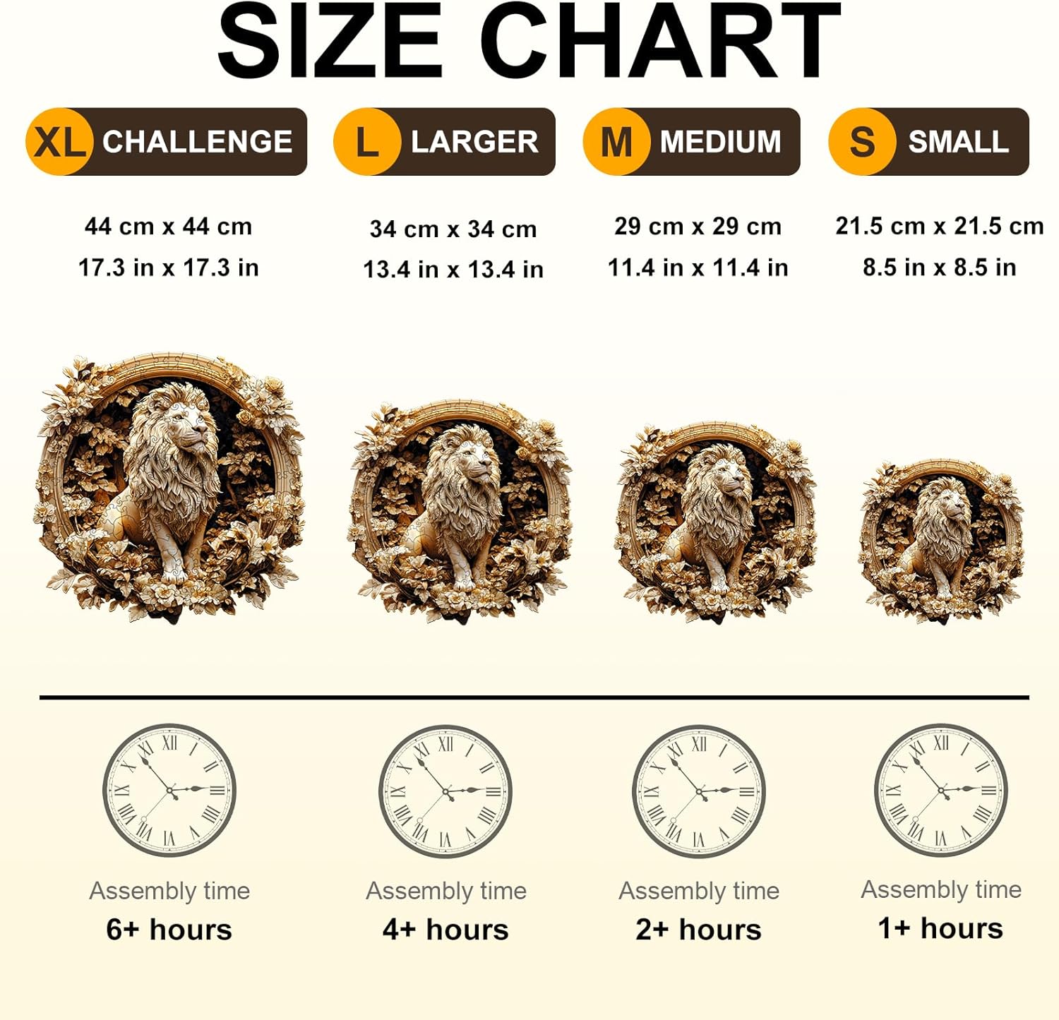 Wooden Puzzles for Adults, Forest Lion Wooden Jigsaw Puzzle 3D Visual Effect Unique Shape Animal Wood Puzzles Adult, Birthday Gifts for Puzzle Lovers (L-13.4 * 13.4in-275pcs)