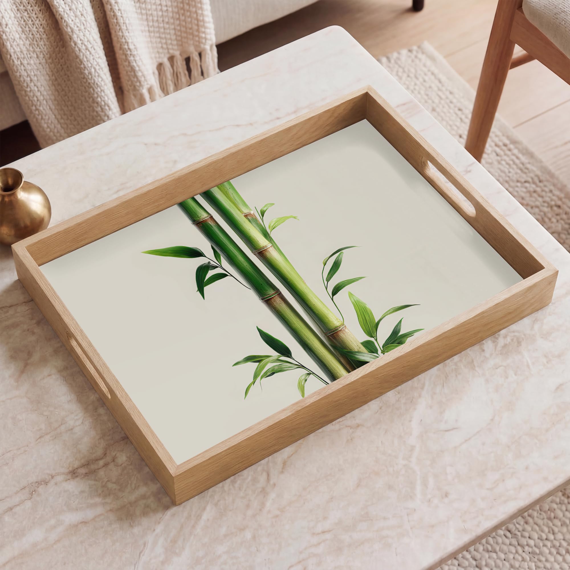 Plateau Plateaux Service Repas Bois Decoratif Table Résistant Aux