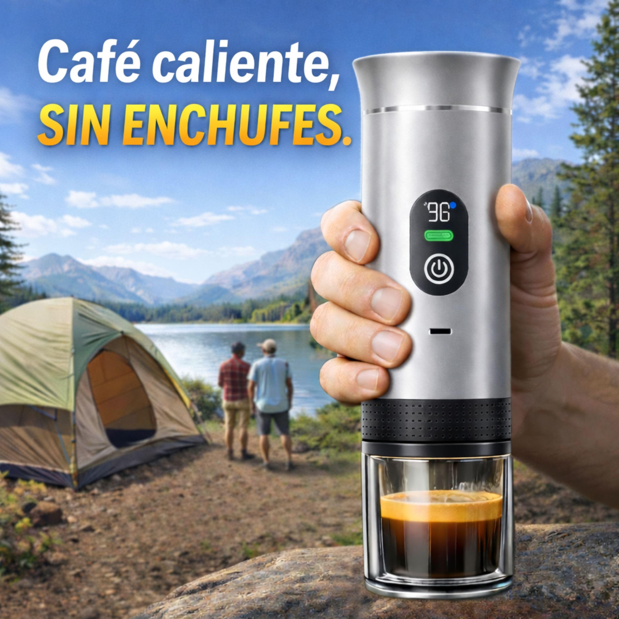 Cafetera Portatil Capsulas compatible con Nespresso Dolce Gusto y Café Molido - Versión Mejorada 2026 - Coffe Machine - Maquina de Cafe Portátil Cápsulas Universal Con Pantalla LED y Más Capacidad