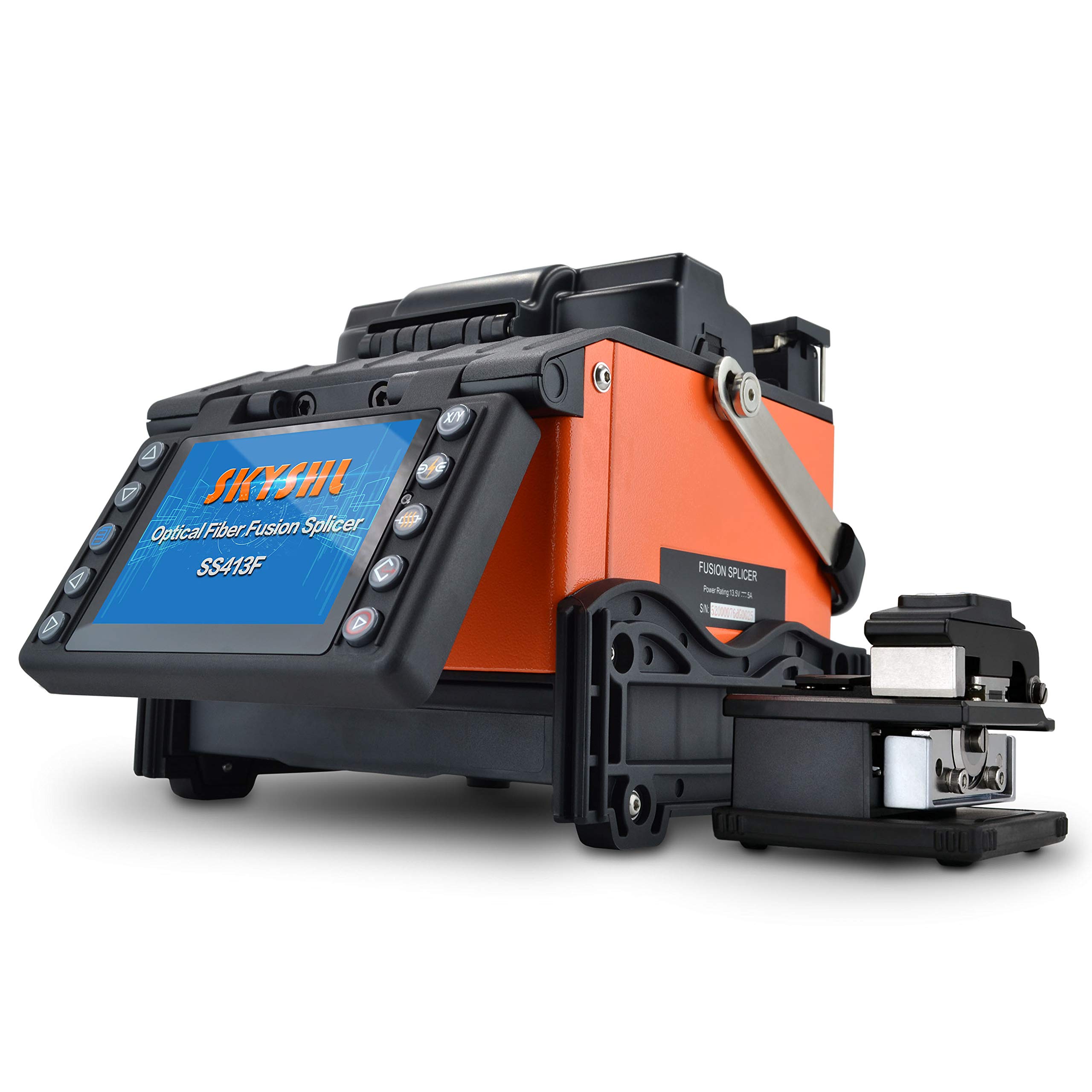 Fusion Splicer With 8PCS Electrodes Fiber Cleaver Tool Kit Automatic Focus SM MM DS NZDS Core Alignment Optical Fiber Splicing Welding Machine (SS413F-411)