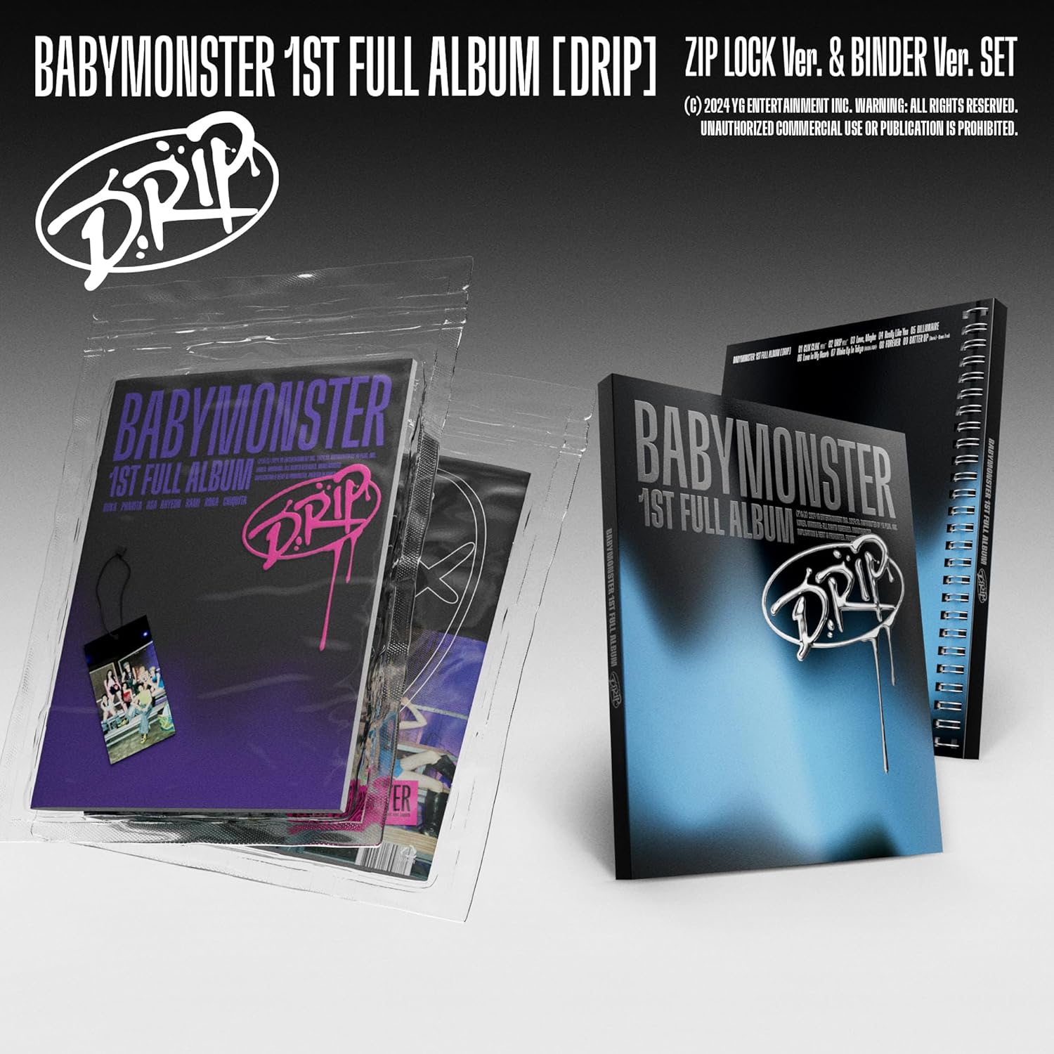 BABYMONSTER 1st FULL ALBUM [DRIP] Photobook SET Version (ZIP LOCK + BINDER)