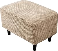 Vista 18 de Eco-Ancheng Funda elástica para silla, funda otomana rectangular de almacenamiento, funda otomana para reposapiés, fundas otomanas para taburete