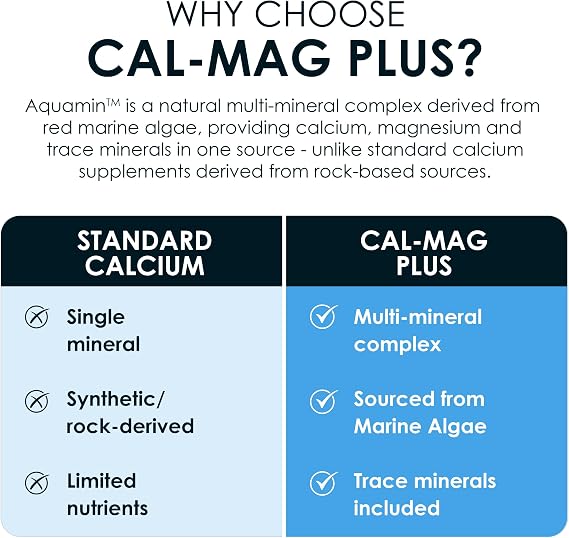 Rawleigh Calcium Magnesium with Aquamin Marine Algae | GMO-Free -60 Tablets