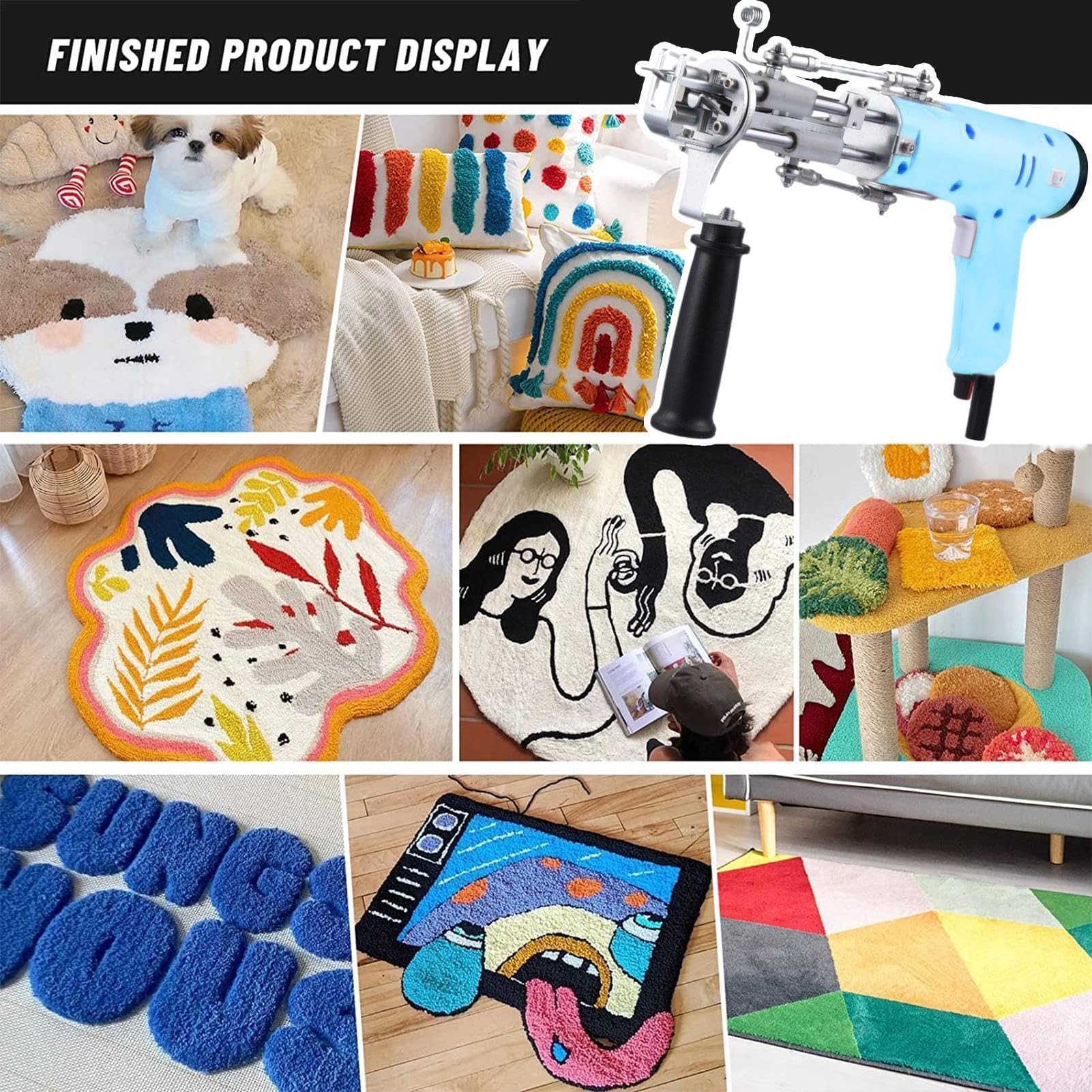 Máquina de tufting TuftCraft Kit para Hacer Alfombras con Mango Giratorio