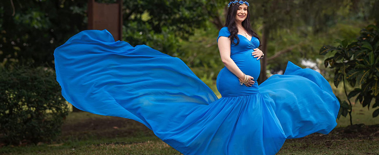 little mermaid maternity dress Mint Off Shoulder Mermaid Ruffled Maternity Dress for Baby Shower