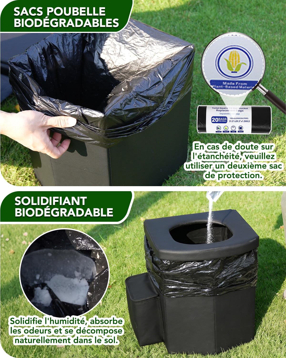 E EASTSTORM Faltbare Campingtoilette, 42 cm Sitzhöhe wie daheim, Notfall toilett für Erwachsene & Kinder, Garten,Angeln,Zelt, Schlafzimmer, Roadtrips, Strand