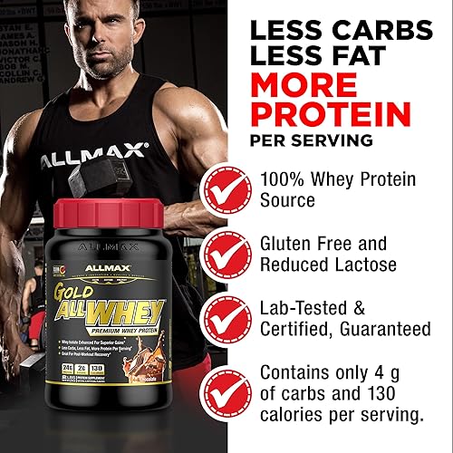 Miniatura 3 de ALLMAX Nutrition Gold ALLWHEY, galletas y crema, 5 libras, 0.85 oz de proteína por cucharada, sin gluten, bajas en carbohidratos y bajo en azúcar,