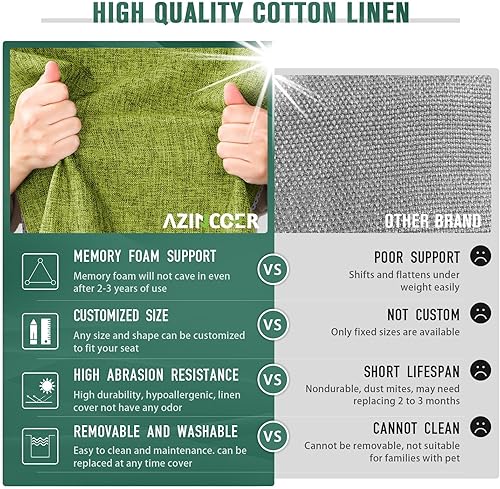 Miniatura 10 de Cojín de banco de tamaño personalizado, cojín de asiento de ventana de bahía, cojín largo de espuma gruesa para tapicería, cojines para sofá,