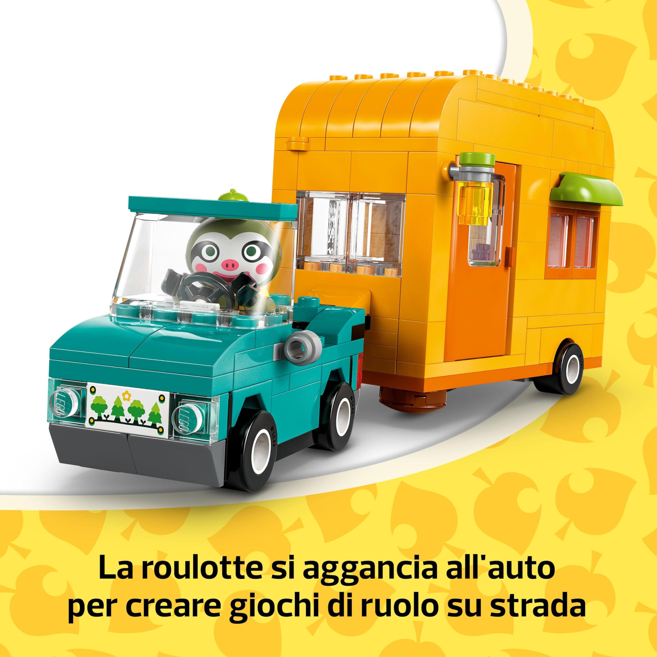 LEGO Animal Crossing La Roulotte e il Negozio di Giardinaggio di Florindo, Gioco Creativo per Bambine e Bambini da 7 Anni con Macchina Giocattolo, Personaggio Animale e Accessori per Mercato 77054