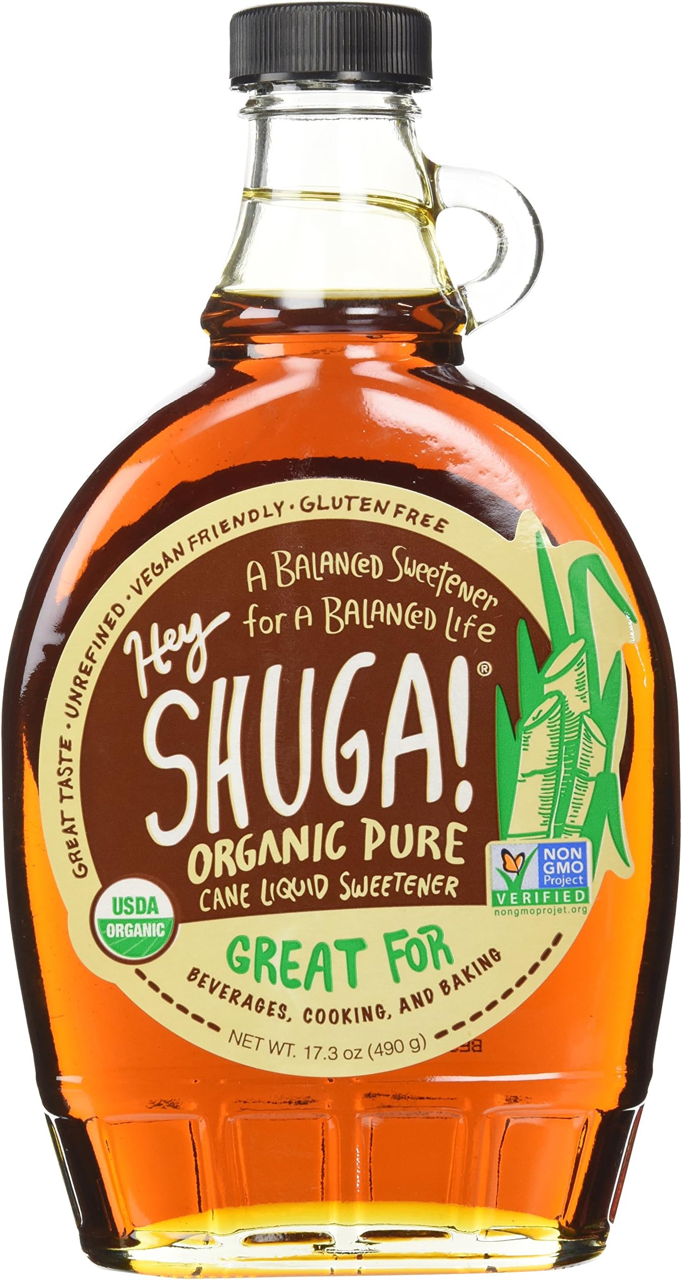 SHUGA Organic Cane Sugar Syrup, 17.3 OZ
