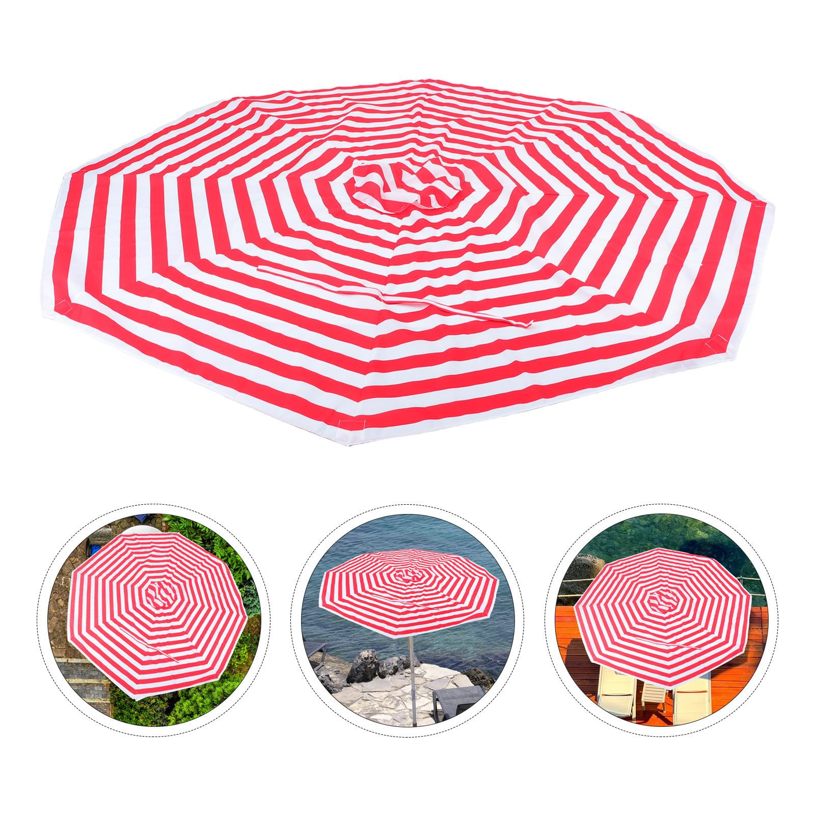Toile 2, Parasol Rechange de 7m Rouge de Terrasse Extérieure