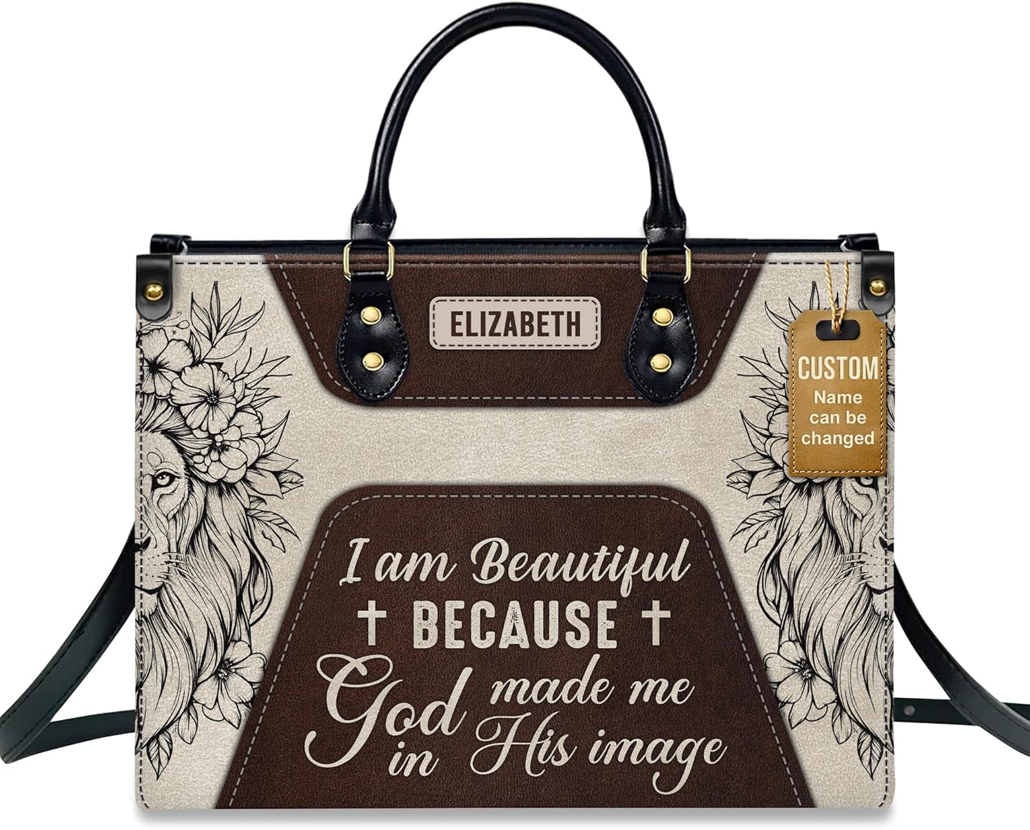 Personalized Leather Handbags with Name & Zipper – Perfect Christian Purses for Wom...