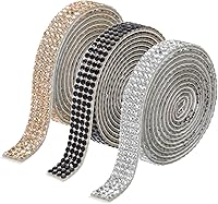 Vista 17 de MECCANIXITY 3 rollos de cinta de diamantes de imitación autoadhesiva de 0.315 pulgadas para proyectos de artes y manualidades, pasteles de boda