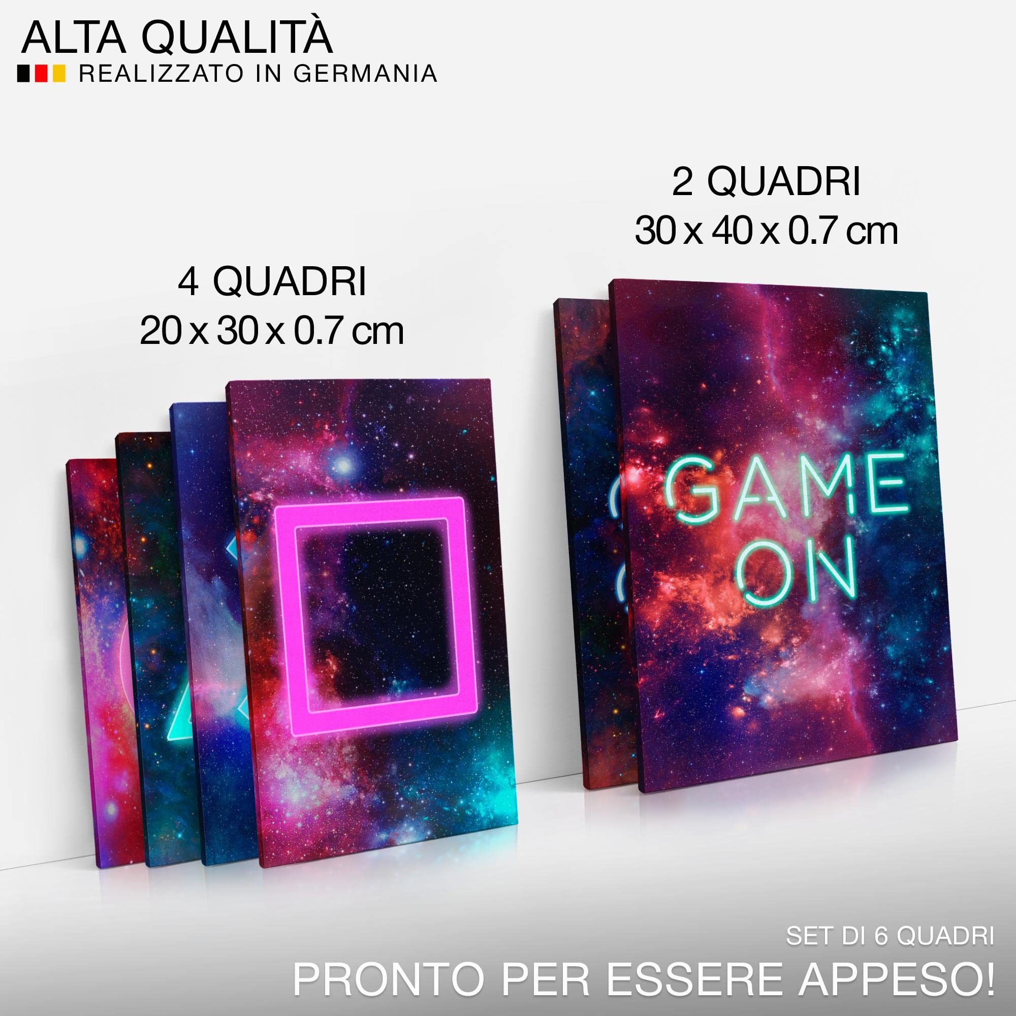 Quadros Console Di Gioco - Nessuna Cornice Necessaria - Collage Moderno Gamer - Adolescente Camera Gioventù - N021463a