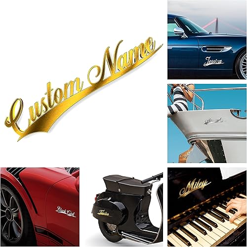 Miniatura 8 de Emblema de automóvil personalizado para regalo para los amantes de los automóviles, regalos personalizados de Vechículo, letrero de carrera, letra