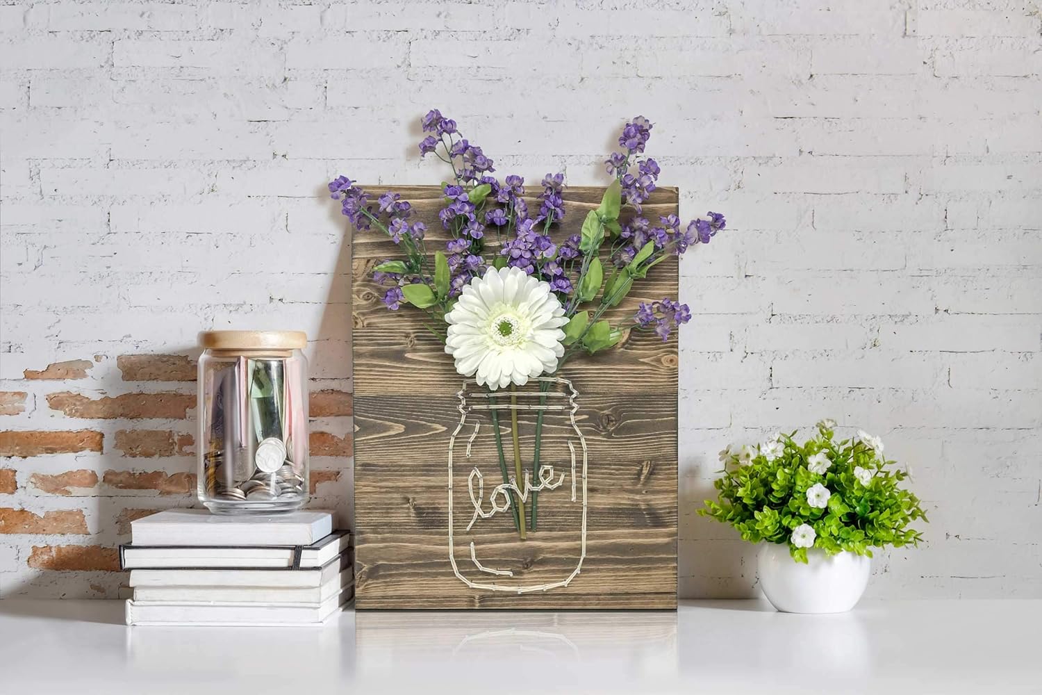 String of the Art Daisy Jar String Art Kit, American Made Crafting Supplies, DIY Craft Kit for Adults, Beginner to Advanced Crafters