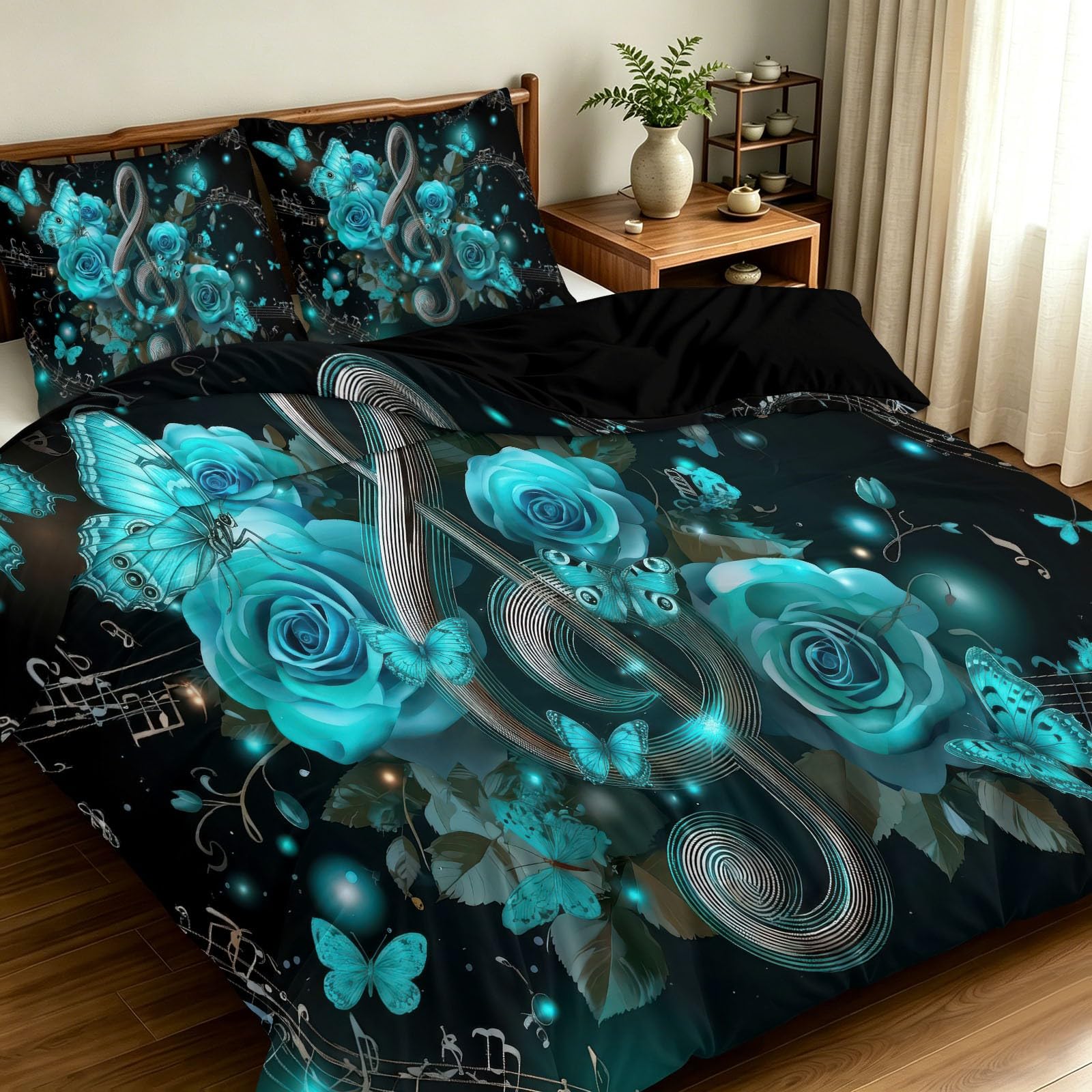 Housse de couette musique romantique pour décorer la chambre des filles et garçons