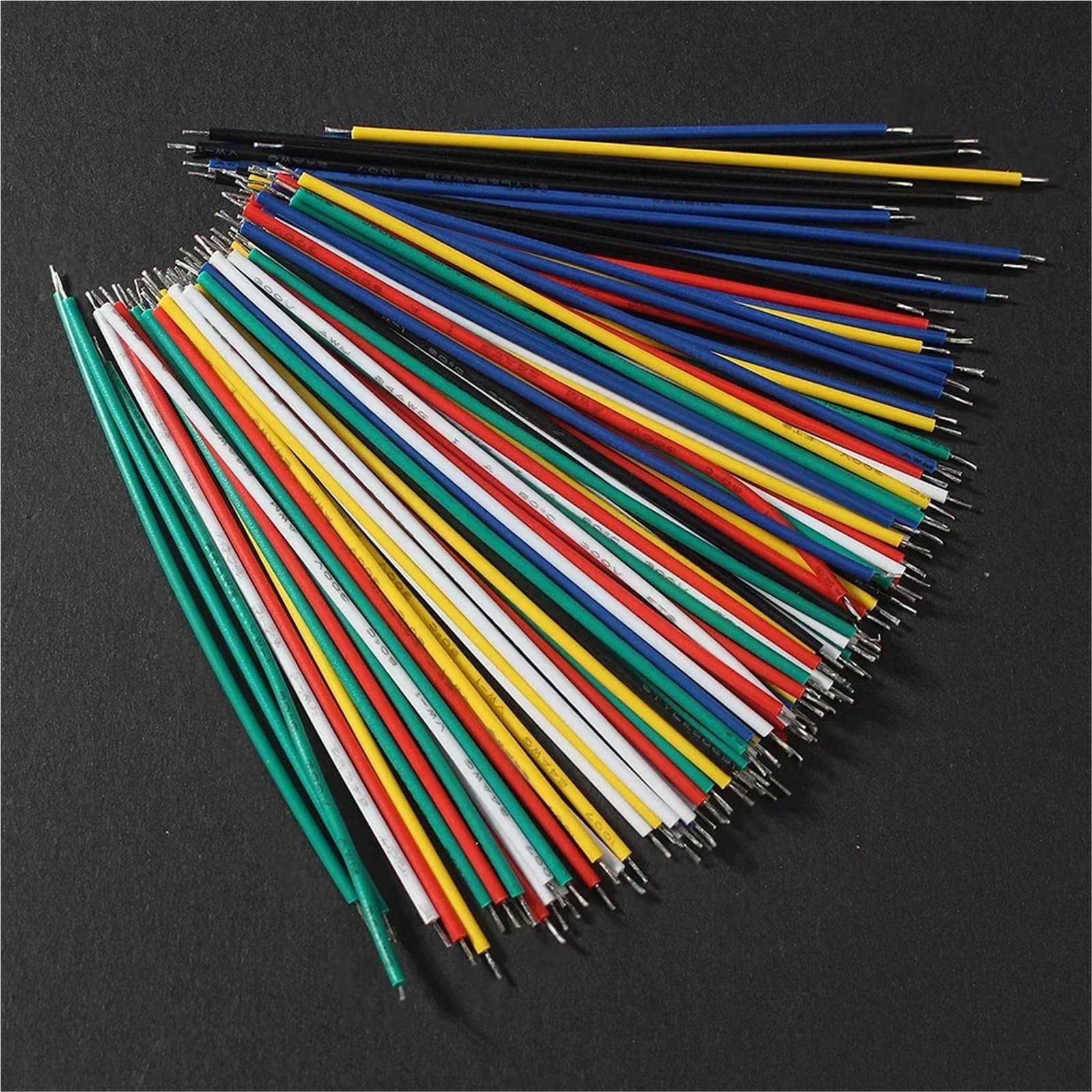 Juego de 120 Cables estañados 26AEG 24AWG, Cable electrónico de 7,8 cm, 6 Colores, Puente, Kit de Bricolaje for Cables de Placa de Pruebas PCB.(26AWG)