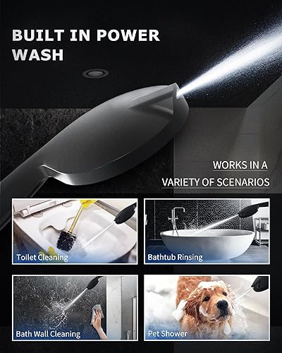 Miniatura 3 de L'amourQua - Cabezal de ducha de mano de alta presión de 6 modelos, lavado a presión integrado para limpiar bañera y mascotas, con manguera de acero