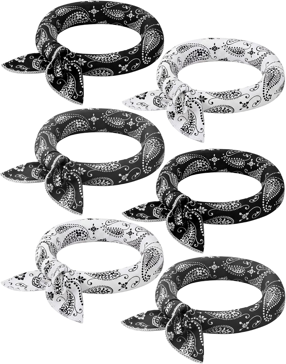 Coume 6 Pack Cooling Neck Wraps Neck Cooler Ice Bandanas Scarf for Hot Weather Summer Ultra Running Walking Riding Women Men