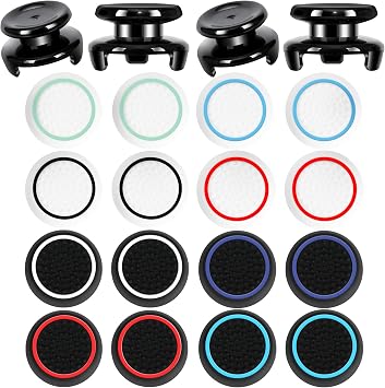 PS5 Controller Accessories PS4 Controller Handles Thumbstick Handles 2 Pairs 9.9 mm High Rise Joystick Handles and 16 Pieces Thumb Cover PlayStation 4 and PlayStation 5