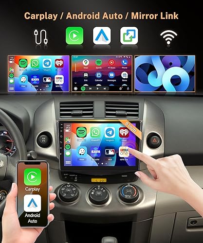 Miniatura 6 de Radio de coche Android 13 2G + 64G para Toyota RAV4 2007-2011, Rimoody Car Stereo Wireless CarPlay Android Auto navegación GPS WiFi Mirror Link 9