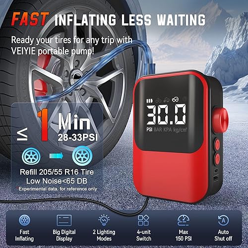 Miniatura 2 de Kit de emergencia para vehículos de emergencia, kit de emergencia de primeros auxilios con compresor de aire portátil, cables de arranque