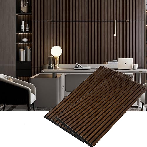 Woody Walls Paneles de pared de madera acústica para decoración de paredes interiores, juego de 2 paneles de madera sin costuras para paredes, pared