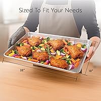 Vista 2 de Restaurantware Met Lux - Sartén industrial para hornear de 26 x 18 pulgadas, 1 sartén de panadería de tamaño completo, bordes con bordes que