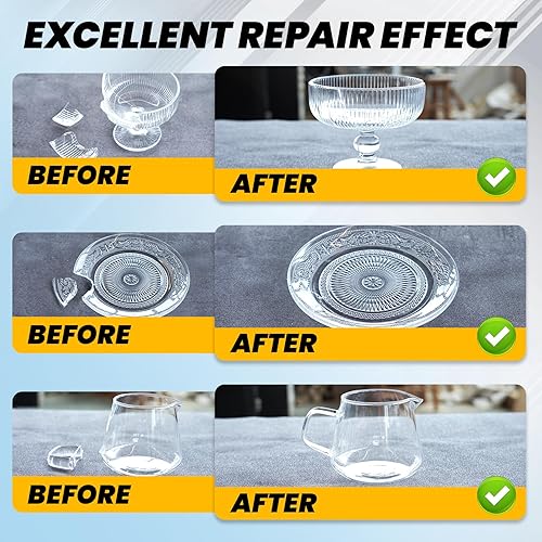 Miniatura 2 de Super Pegamento Transparente para Vidrio 30 Gramos, Superpegamento Delgado para Reparación de Artesanías de Acrílico, Plexiglás, Vasos, Carga