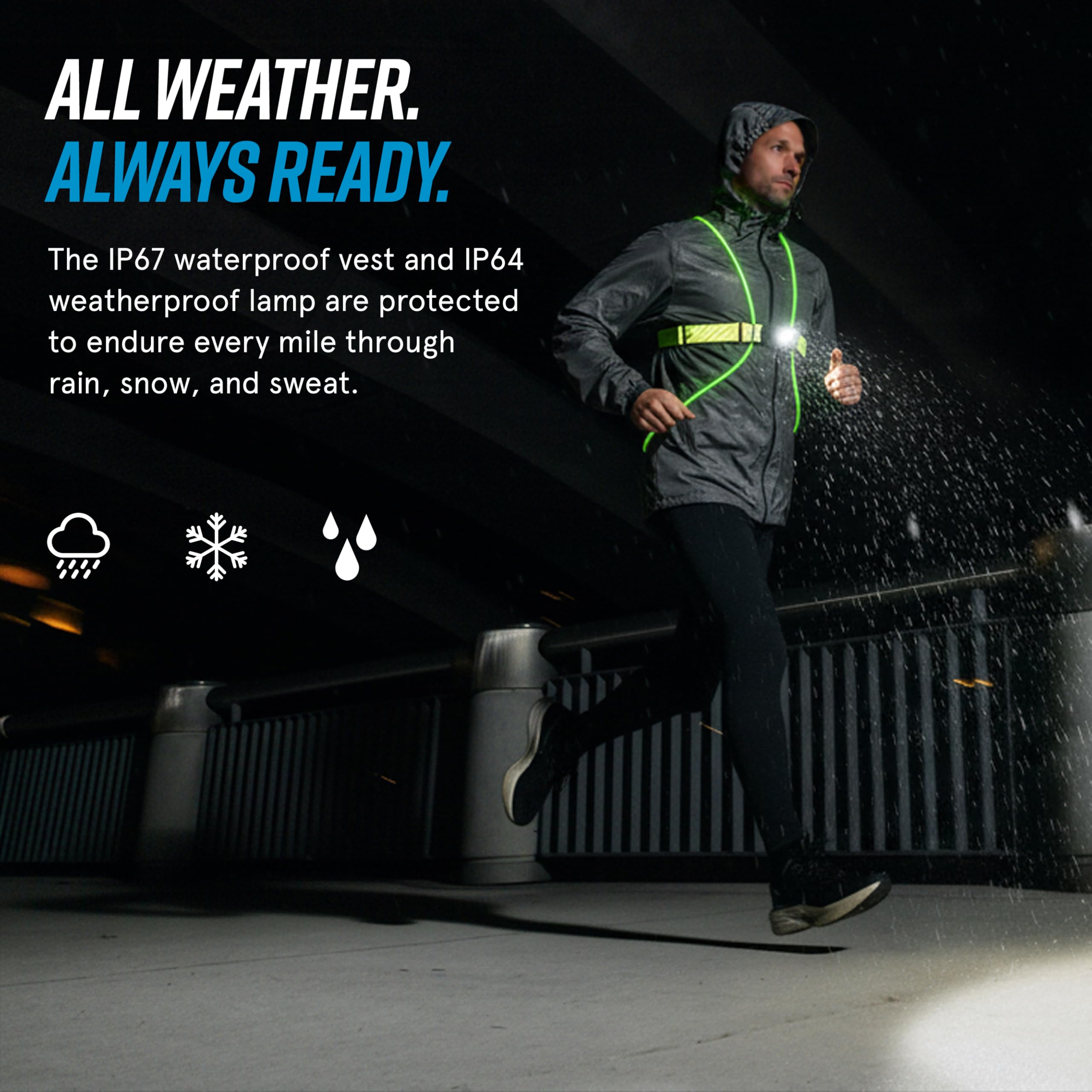 Noxgear Tracer360 - Chaleco reflectante y iluminado para correr o ciclismo