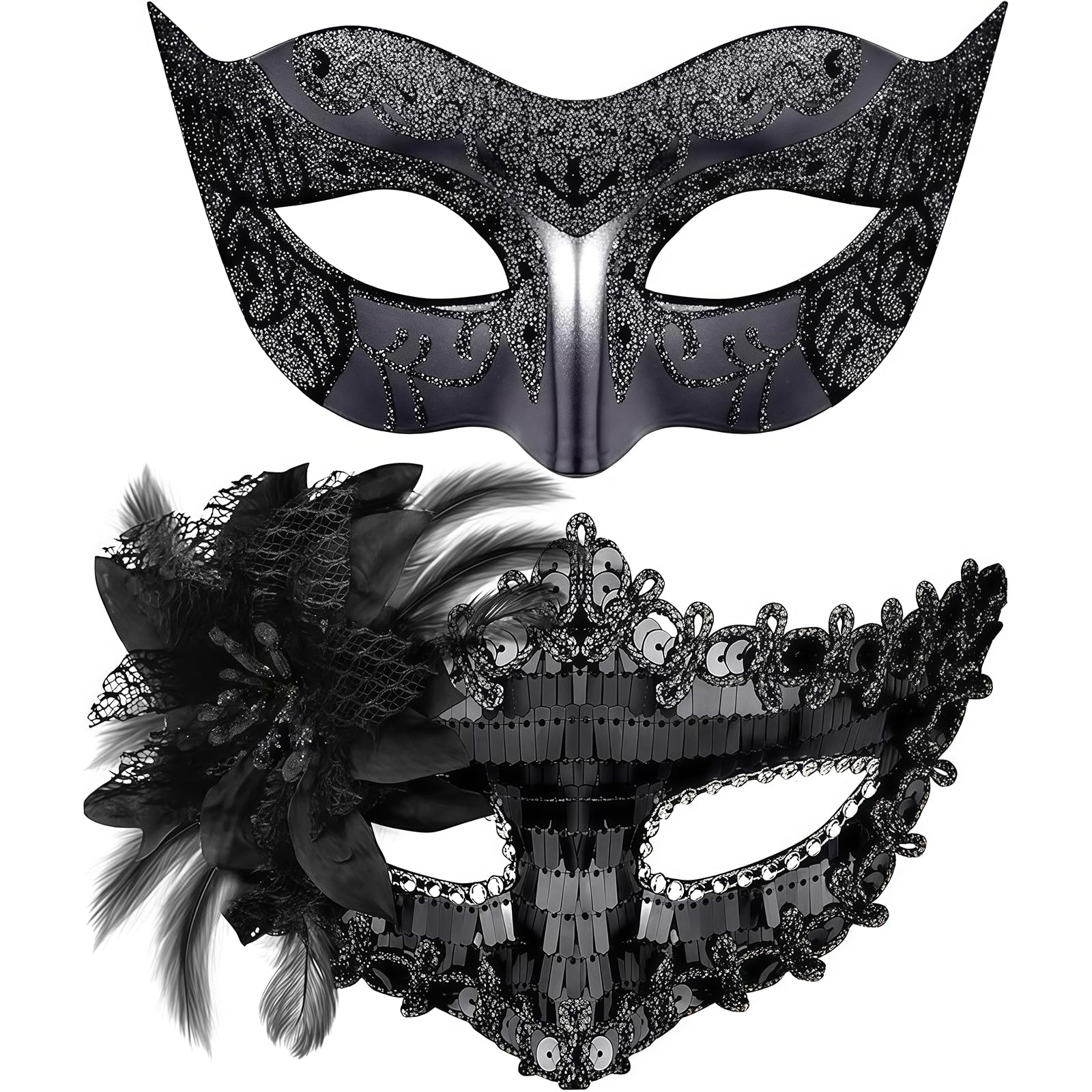 Vesavifaka Couple Masquerade Masks Set Venetian Party Mask Costume Mask for Couples Women and Men Halloween Costume Mardi Gras Mask