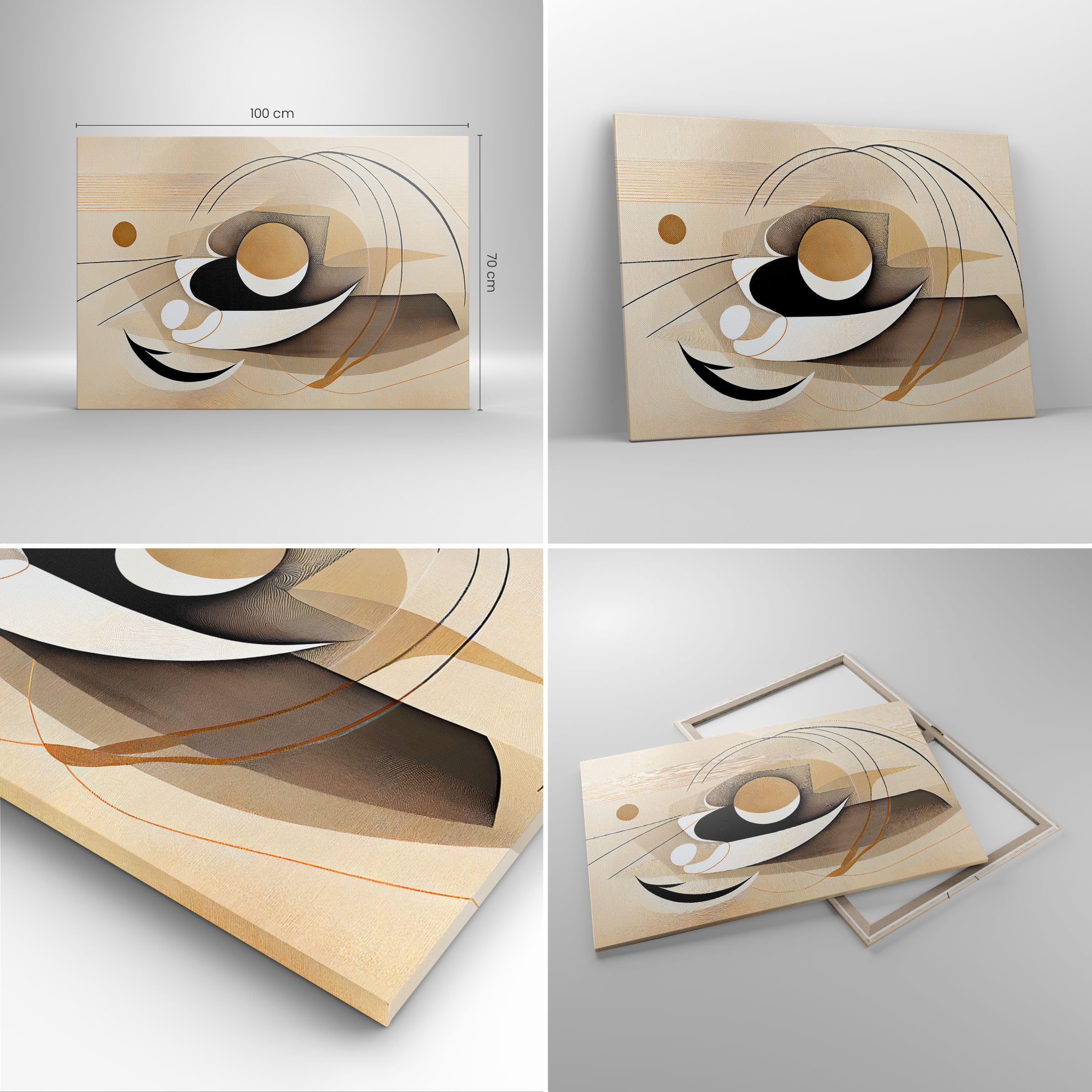 Cuadro Decorativo 100x70cm Moderno Horizontal Abstracto Pastel - 5802