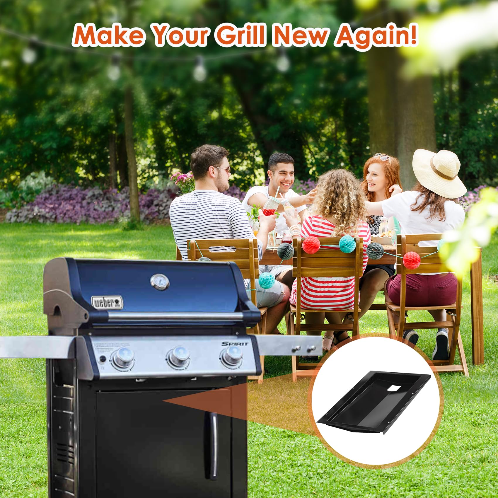 Bac à Graisse pour Barbecue Weber Spirit série 310 et 320 avec Panneau de Commande latéral, bac à Graisse pour Weber Spirit E-310 E-320 (fabriqué en 2009 et 2012), bac à Graisse pour pièces Weber