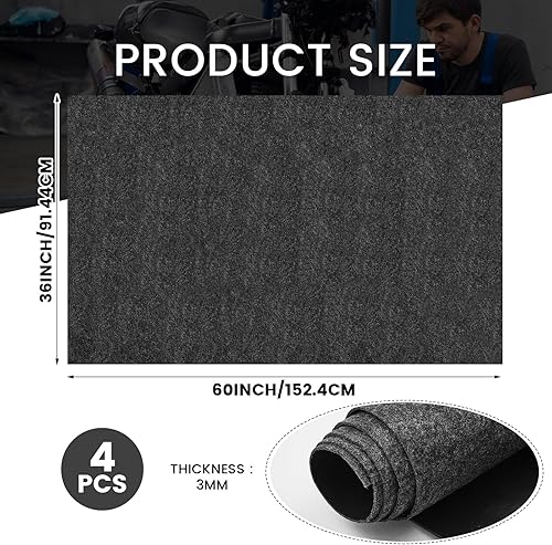 Vista 19 de 2 alfombrillas de 36 x 60 pulgadas para derrames de aceite para entrada, garaje debajo del automóvil, almohadilla de aceite absorbente de fugas