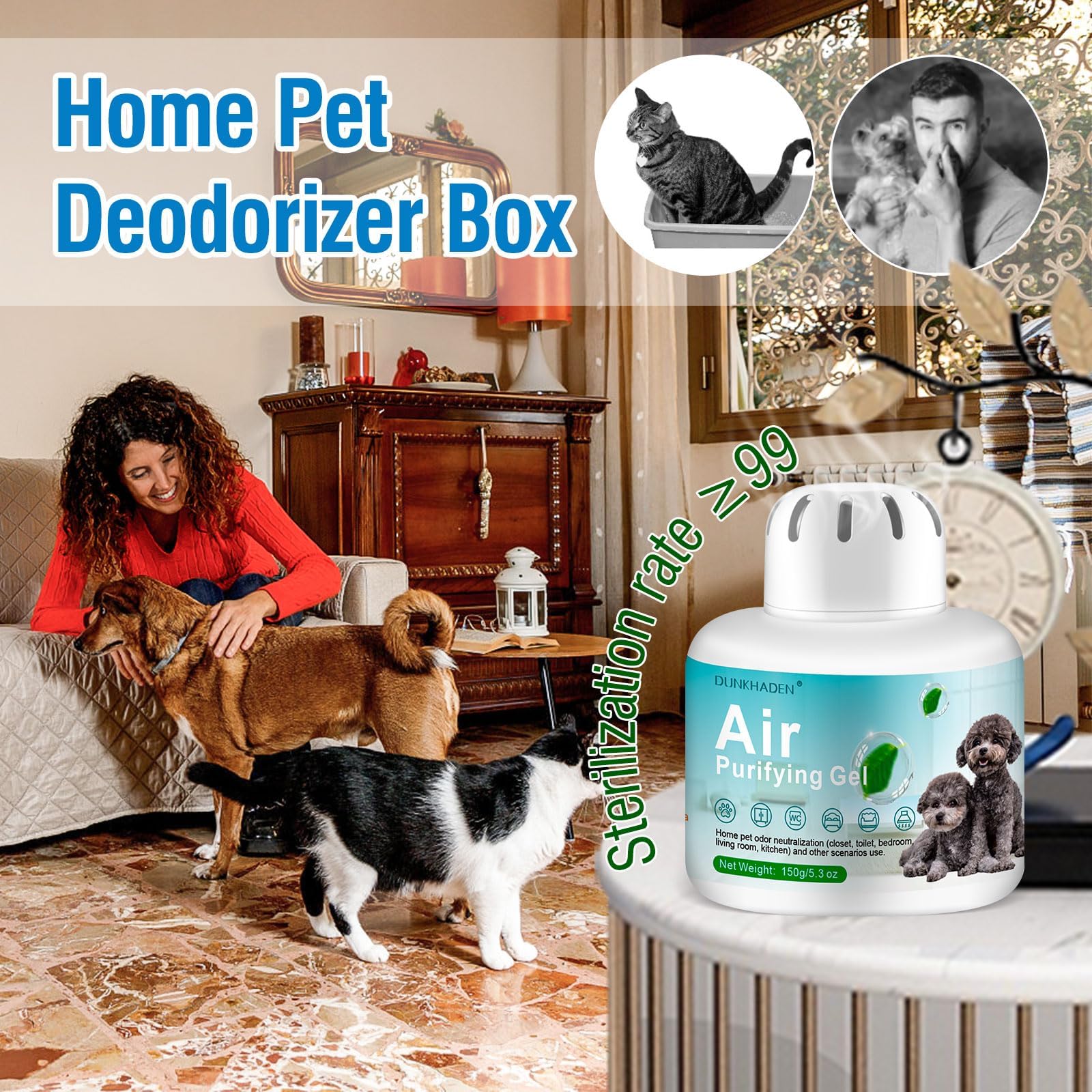 Eco-Friendly Odor Absorber Box for Pets,Pet Odor Eliminator Gel, | 5.3 oz,90-Day Long Lasting | Plant-Based, Safe Around Cats & Dogs | Continuous Air Freshener for Home - image 3