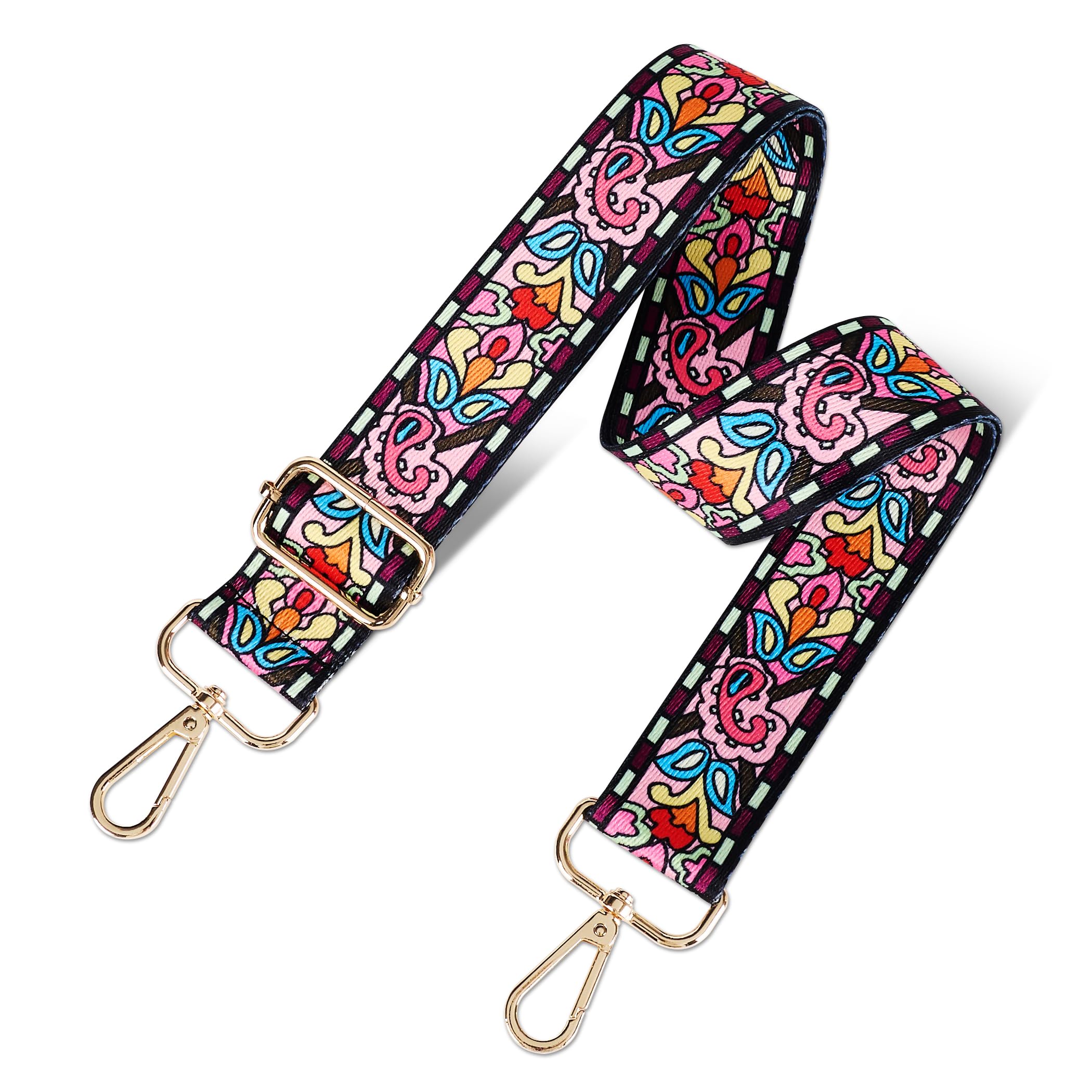 chushui Colorful Pattern Purse Strap, Wide Crossbody Bag Strap Replacement