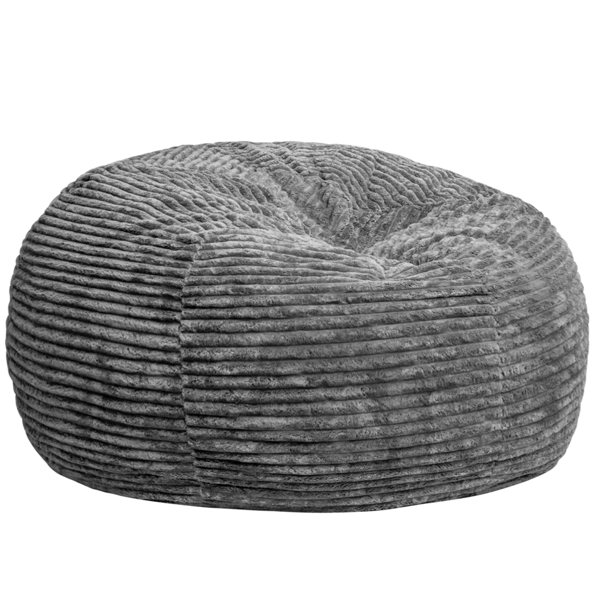 AWQM 6FT Giant Bean Bag Chair Cover (Cover only, No Filler),Stuffed Animal Storage Bean Bag Soft Faux RH Fur Beanbag Sofa Cover,Washable Lazy Sofa Bed Cover for Adults,Living Room Bedroom,Grey