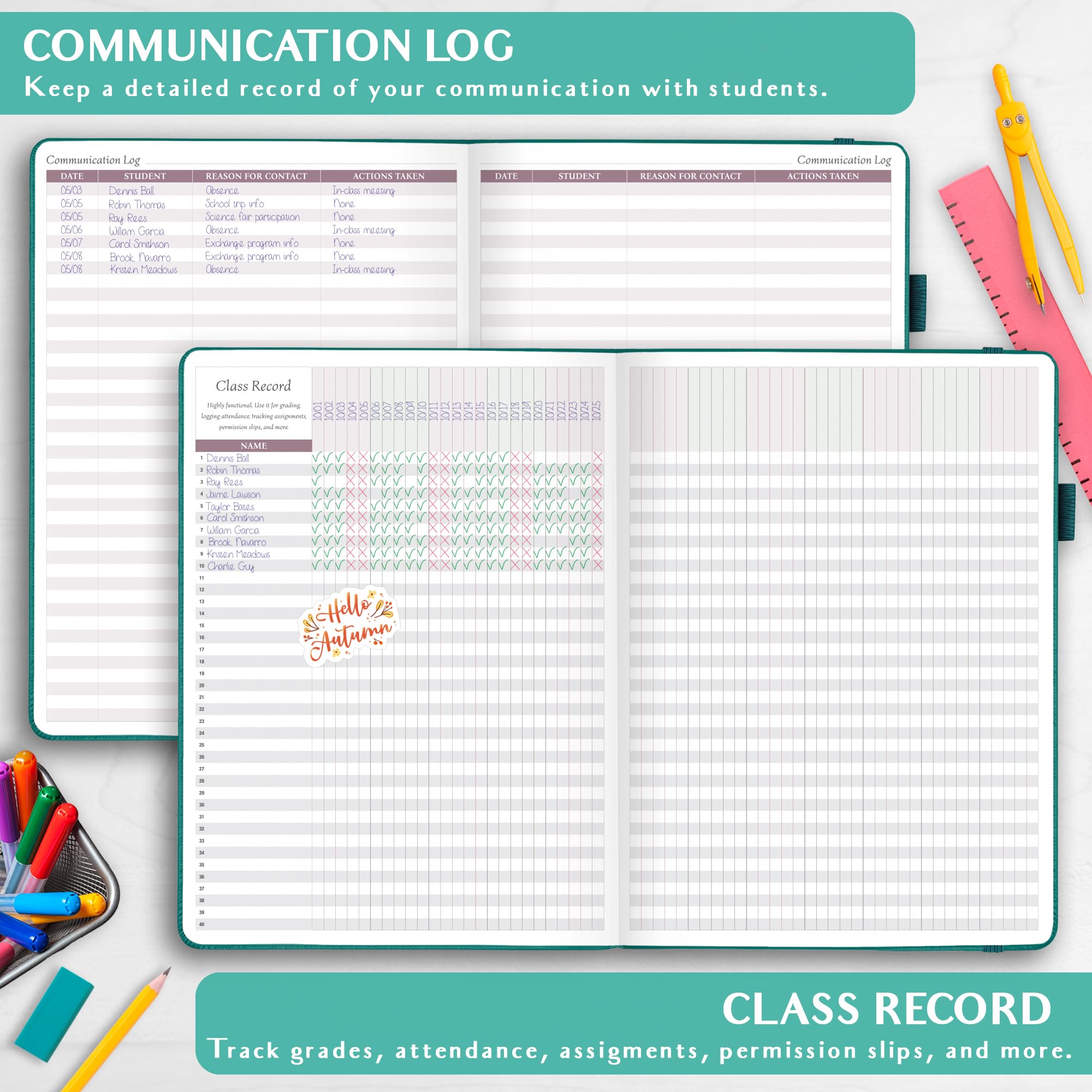 Legend Teacher Planner UK Edition, Undated Lesson Plan Book for Teachers with Weekly & Monthly Calendars - Image 4