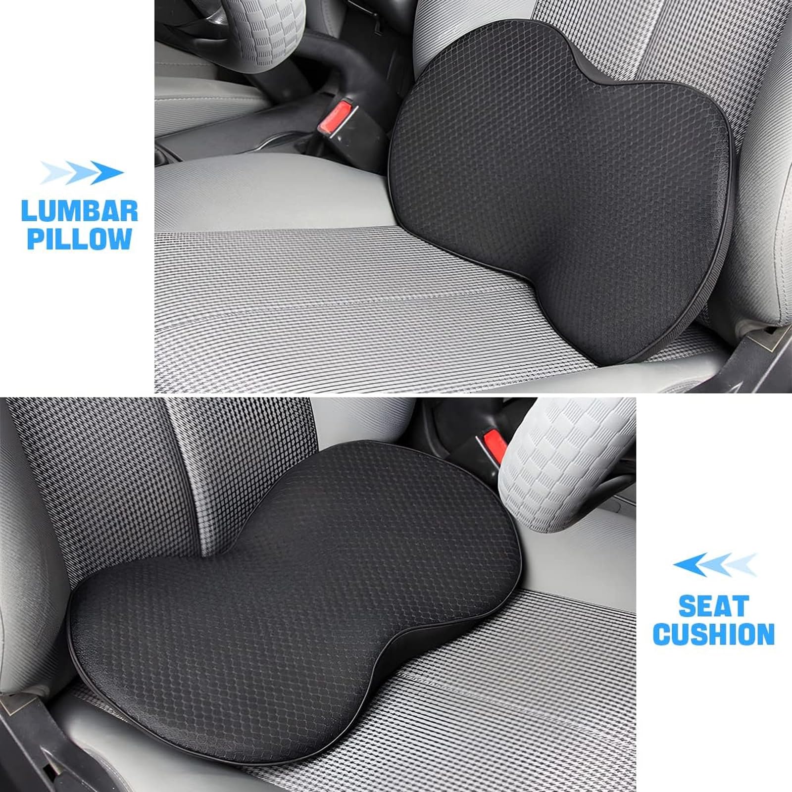 Poduszka fotelika samochodowego z pianki memory do Mitsubishi Pajero Sport 2011-2025 | Ergonomiczna podkładka klinowa łagodząca rwę kulszową do długotrwałej jazdy samochodem ciężarowym SUV