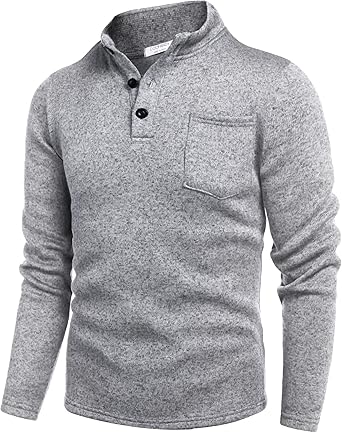 fleece henley sweatshirt