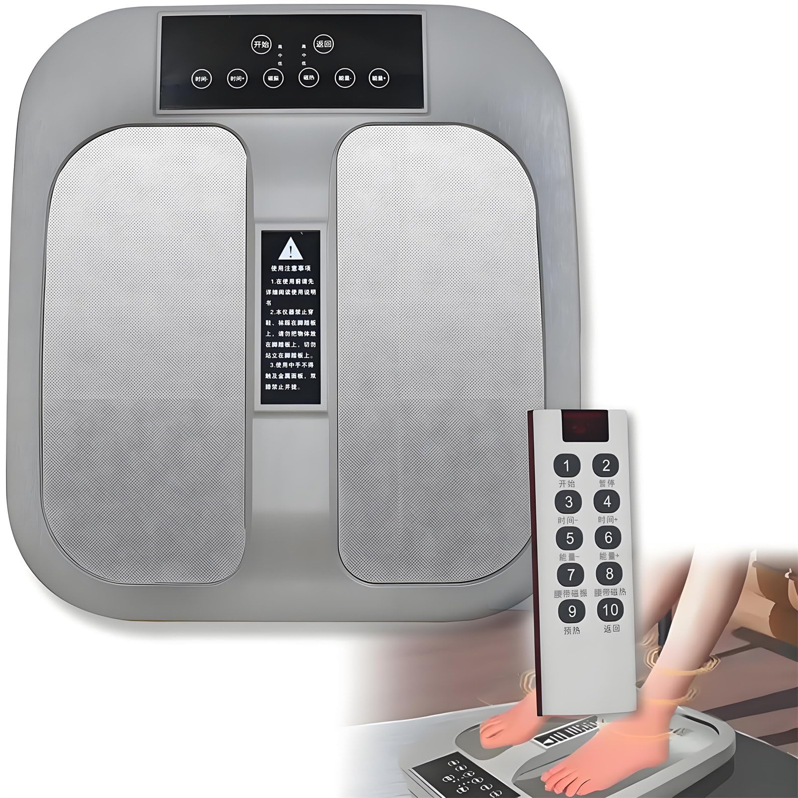 Massaggiatore Plantare Elettrico 300W, Tappetino per Massaggio Terahertz Con Infrarossi Lontani, Telecomando, Intensità E Tempo Regolabili, Per Migliorare Circolazione, Il Rilassamento Muscolare
