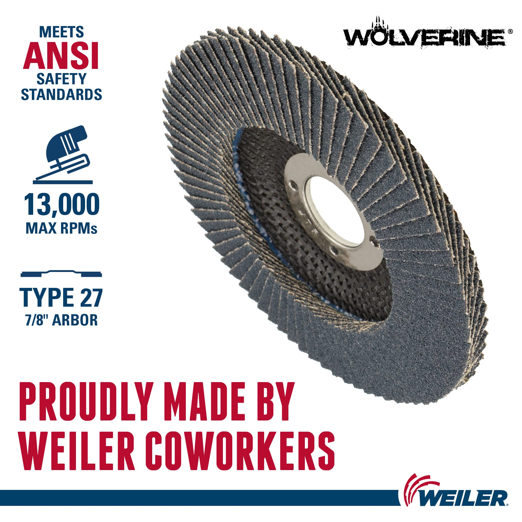 Weiler Disco abrasivo en ángulo 31403
